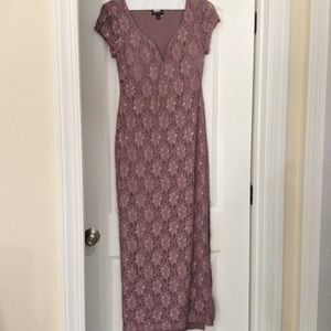 Dusty rose long dress size 6.